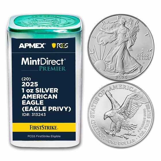 2025 1 oz Silver Eagle (Eagle Privy) (20 Coin MDP+PCGS FS® Tube) 2025 1 oz Silver Eagle (Eagle Privy) (20 Coin MDP+PCGS FS® Tube)