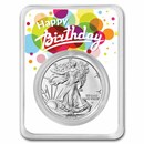 2025 1 oz Silver Eagle - w/Happy Birthday, White Card, In TEP