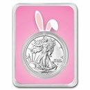 2025 1 oz Silver Eagle - w/Happy Easter, Bunny Ears Card, In TEP