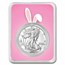 2025 1 oz Silver Eagle - w/Happy Easter, Bunny Ears Card, In TEP