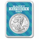2025 1 oz Silver Eagle - w/Happy Father's Day, Plaid Card, In TEP
