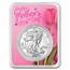 2025 1 oz Silver Eagle - w/Happy Mother's Day, Pink Card, In TEP