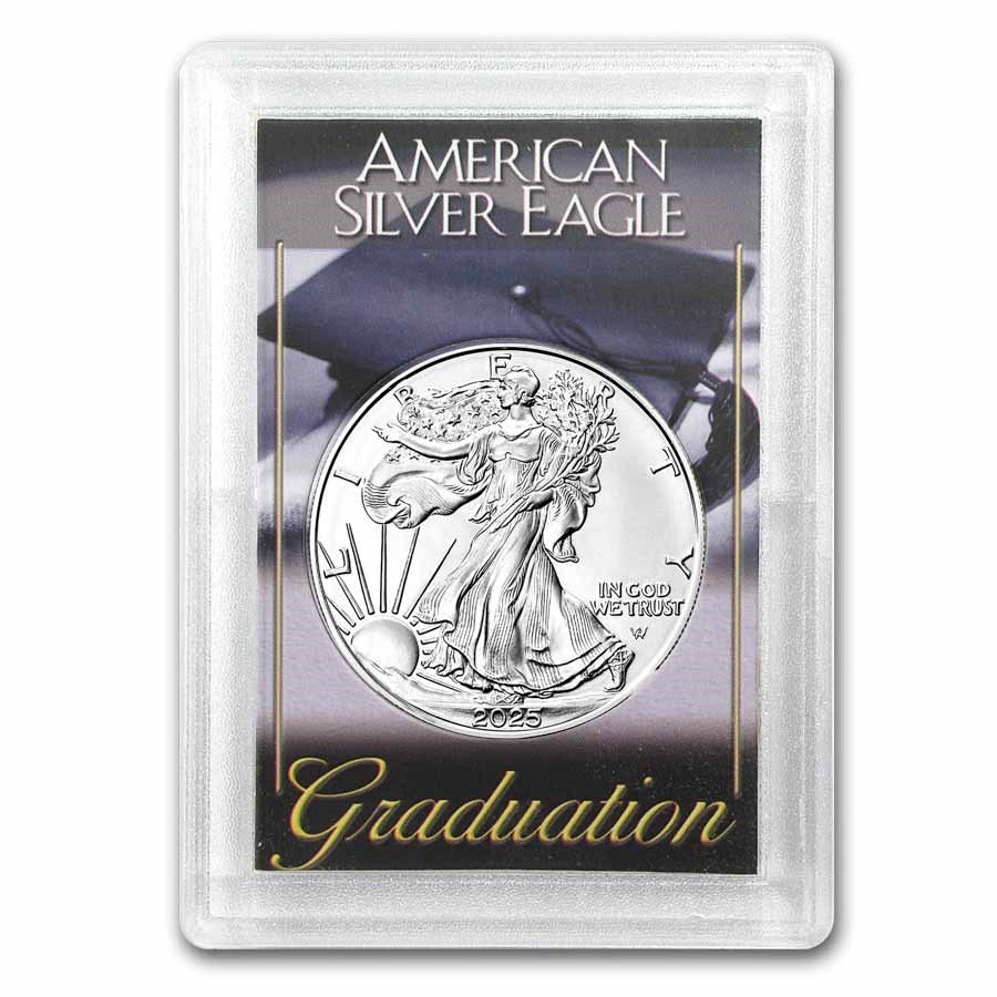 2025 1 oz Silver Eagle - w/Harris Holder, Graduation Design