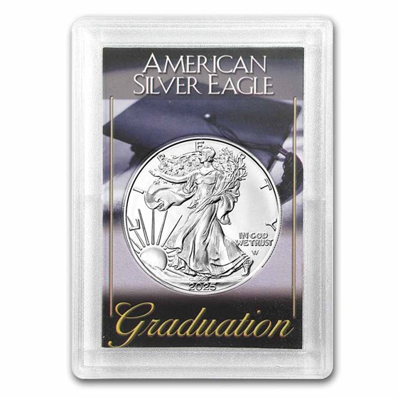 2025 1 oz Silver Eagle - w/Harris Holder, Graduation Design 2025 1 oz Silver Eagle - w/Harris Holder, Graduation Design