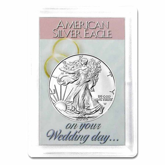 2025 1 oz Silver Eagle - w/Harris Holder, Wedding Day Design 2025 1 oz Silver Eagle - w/Harris Holder, Wedding Day Design