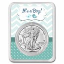 2025 1 oz Silver Eagle - w/"It's A Boy", Baby Birds Card, In TEP