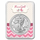 2025 1 oz Silver Eagle - w/"It's A Girl", Baby Birds Card, In TEP