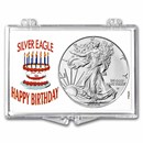 2025 1 oz Silver Eagle - w/Snap-Lock, Happy Birthday Design