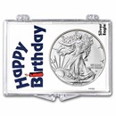2025 1 oz Silver Eagle - w/Snap-Lock Holder, Happy Birthday