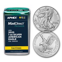 美品！【DMC】旧　FALCON Silver 20g Buy 2025 20 Coin Tube 1 oz Silver Eagles MintDirect | APMEX