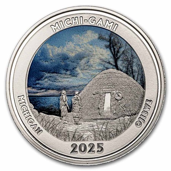 2025 1 oz Silver NATB Michigan Wigwam Lake Michigan (Color)