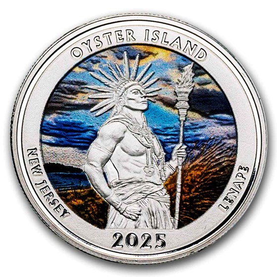 2025 1 oz Silver NATB New Jersey Oyster Island (Colorized)