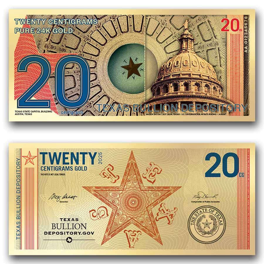 Buy 2025 20 Centigram Gold Aurum Texas: State Capitol | APMEX