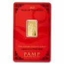 2025 5 gram Gold Bar - PAMP Lunar Legends White Snake (In Assay)