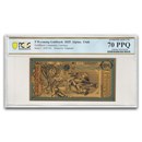 2025 5 Wyoming Goldback - Aurum Gold Foil Note MS-70 PCGS