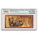 2025 50 Oklahoma Goldback Aurum Gold Foil Note MS-69 PCGS (Alpha)
