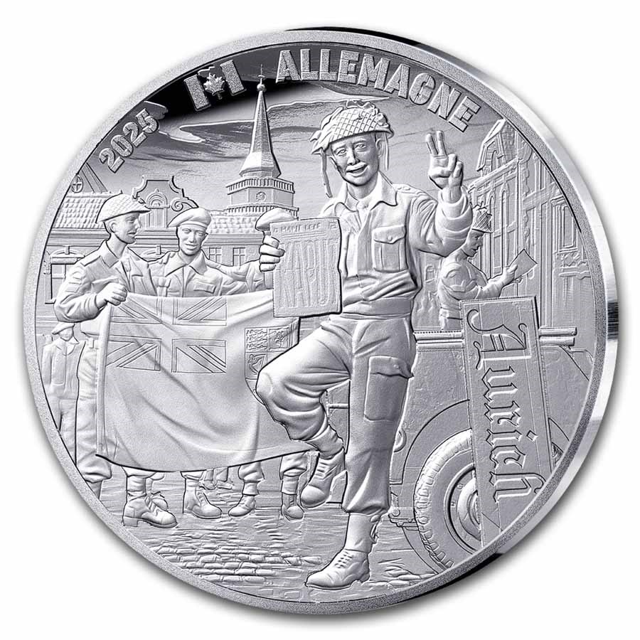 2025 Ag €10 80th Anniversary of V-E Day Proof: Canadian Soldier