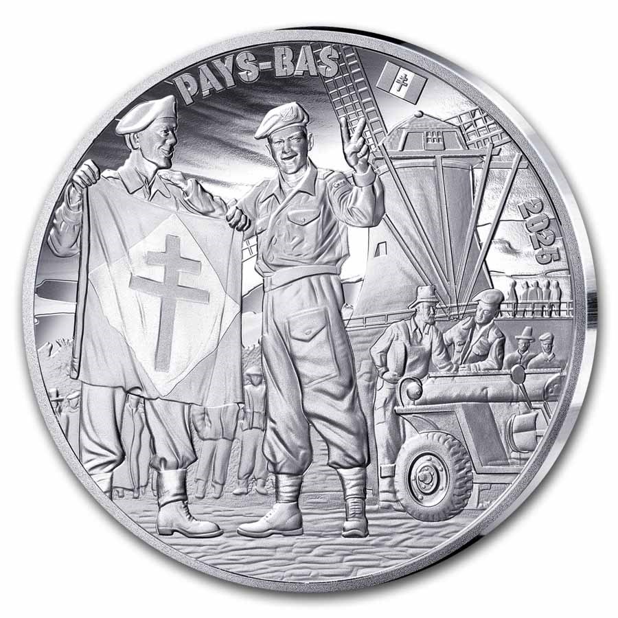 2025 Ag €10 80th Anniversary of V-E Day Proof: French Soldier