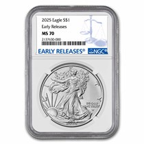 Buy 2025 Silver Eagle MS-70 NGC Early Release | APMEX