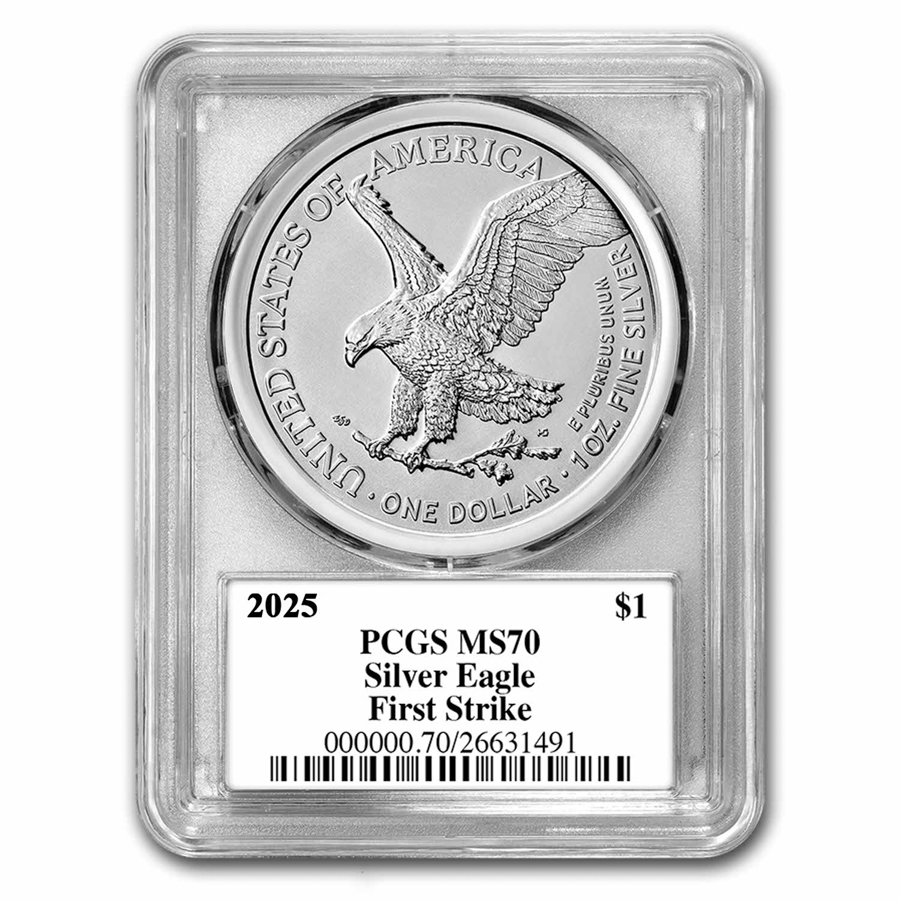 2025 American Silver Eagle MS-70 PCGS (FirstStrike®, Black Label 2025 American Silver Eagle MS-70 PCGS (FirstStrike®, Black Label
