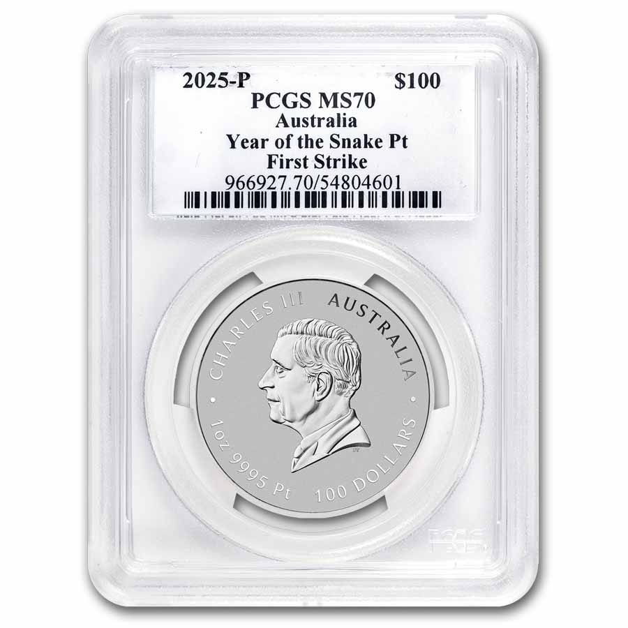 2025 AUS 1 oz Platinum Lunar Snake MS-70 PCGS (FS, Red Label