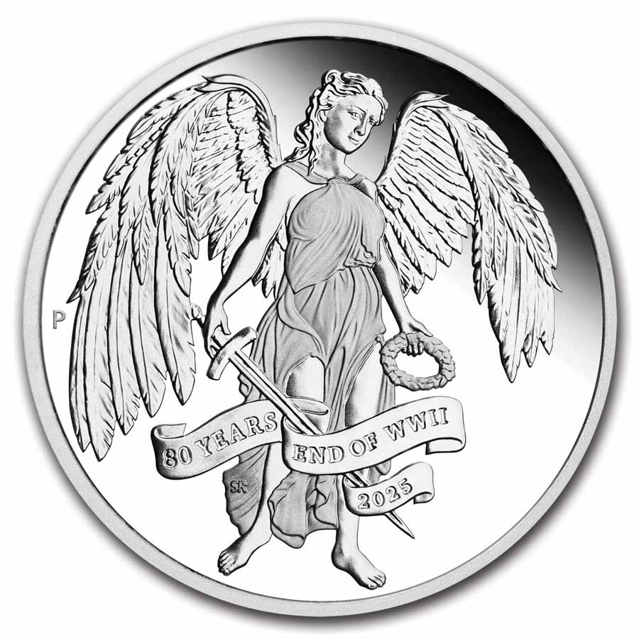 2025 AUS 1 oz Silver 80th Ann. End of WWII Winged Victory PF Box