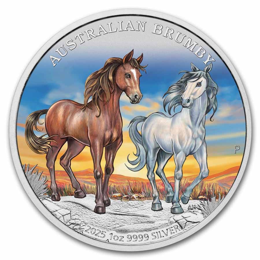 2025 AUS 1 oz Silver Colorized Australian Brumby (Box & COA)
