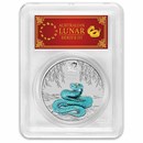 2025 AUS 1 oz Silver Colorized Lunar Snake MS-70 PCGS FS