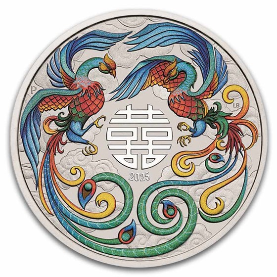2025 AUS 1 oz Silver Double Phoenix Colorized BU (Multi, Cap) 2025 AUS 1 oz Silver Double Phoenix Colorized BU (Multi, Cap)