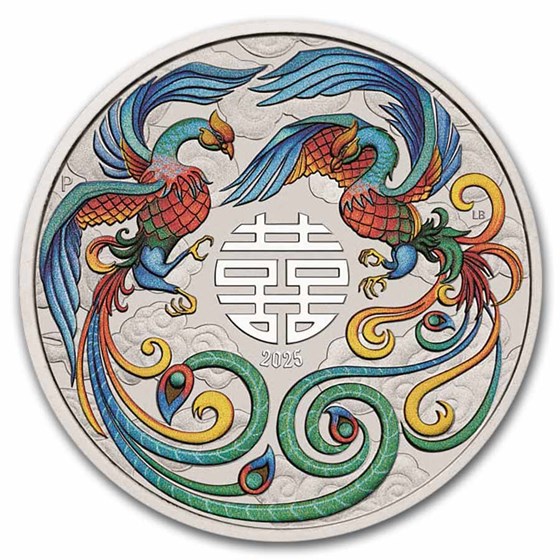 2025 AUS 1 oz Silver Double Phoenix Colorized (Multi, Card)