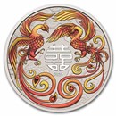 2025 AUS 1 oz Silver Double Phoenix Colorized (Red, Card)