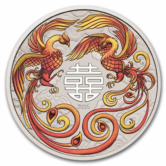 2025 AUS 1 oz Silver Double Phoenix Colorized (Red, Card) 2025 AUS 1 oz Silver Double Phoenix Colorized (Red, Card)