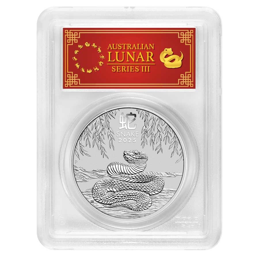2025 AUS 1 oz Silver Lunar Snake MS-70 PCGS (FS, Red Label)