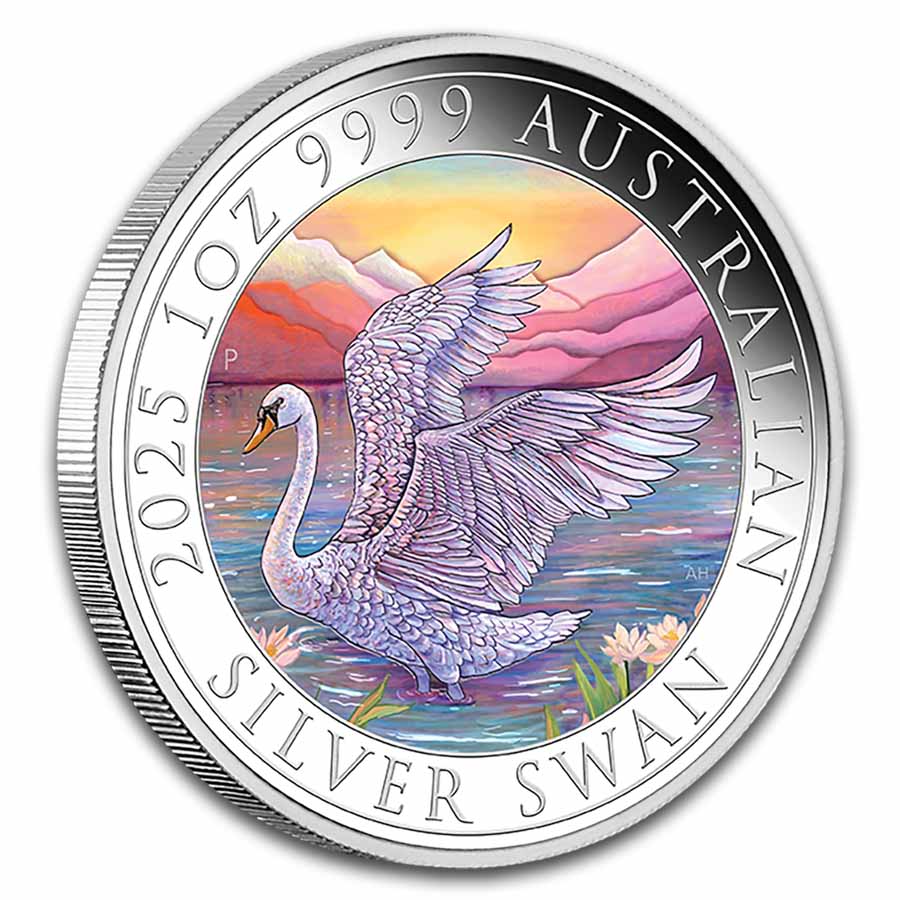 Buy 2025 1 oz Silver Swan Colorized MS-70 (Swan Label) | APMEX