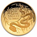 2025 AUS 1oz Au $100 Lunar Year of the Snake Domed Proof (No Cap)