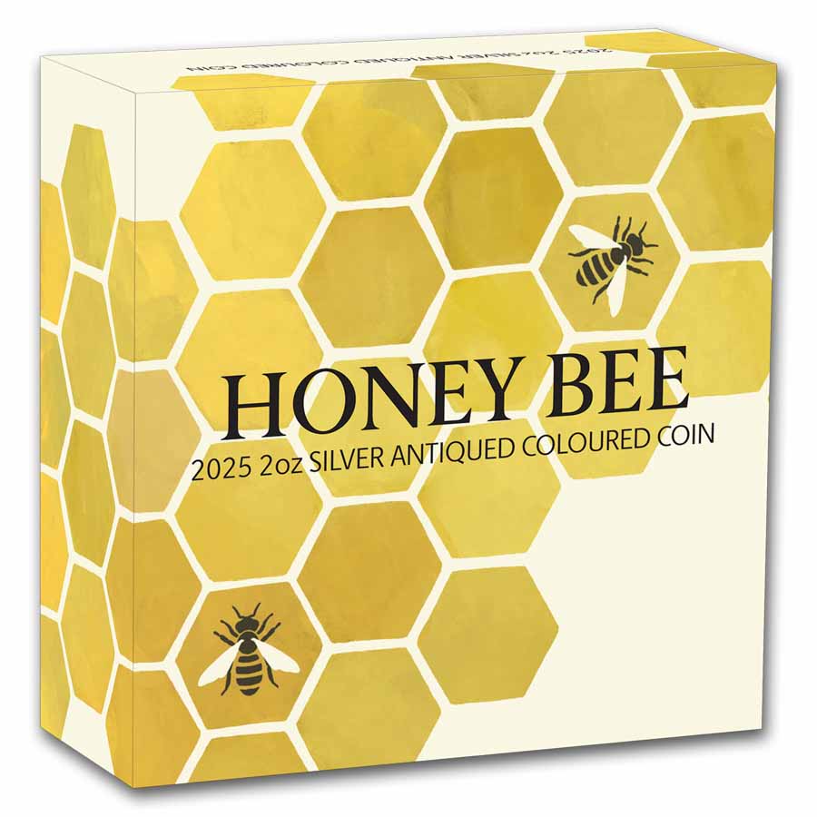 2025 AUS 2 oz Silver Colorized & Antiqued Honey Bee (Box)