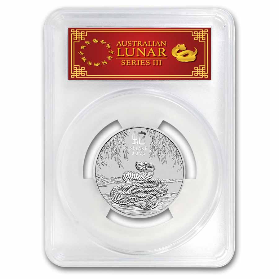 Buy 2025 Australian 2 oz Silver Lunar Snake MS-70 (FS, Red) | APMEX