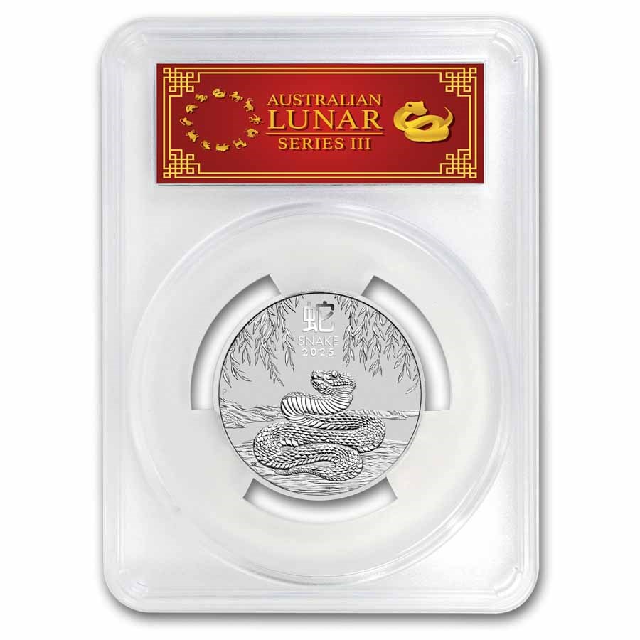 2025 AUS 2 oz Silver Lunar Snake MS-70 PCGS (FS, Red Label)