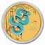 2025 Australia 1/10 oz Colorized Gold Lunar Blue Snake BU