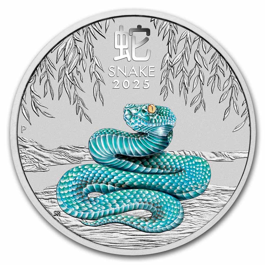 2025 Australia 1/2 oz Silver Lunar Snake BU (Colorized, SIII)