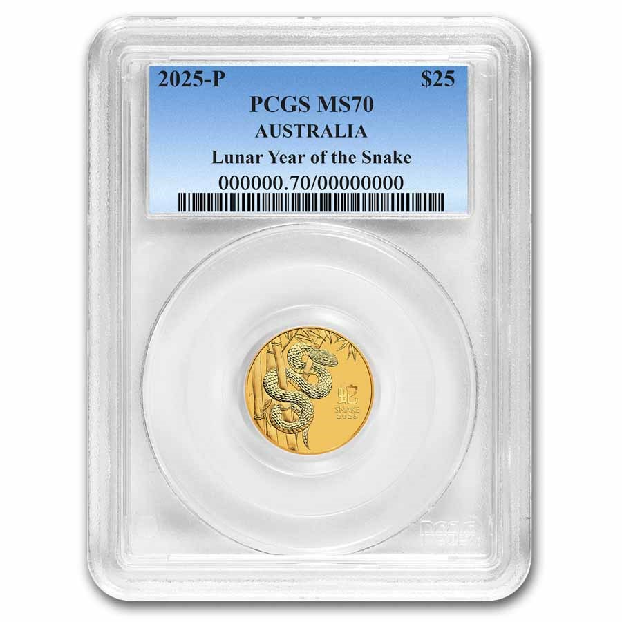 2025 Australia 1/4 oz Gold Lunar Snake MS-70 PCGS