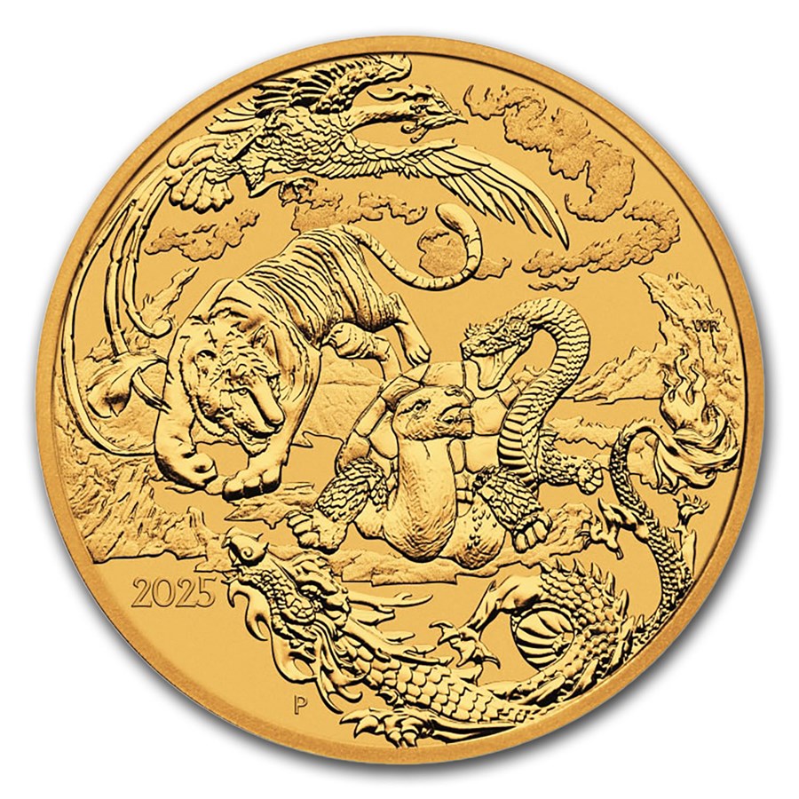 2025 Australia 1 oz Gold Chinese Myths & Legends Four Guardians