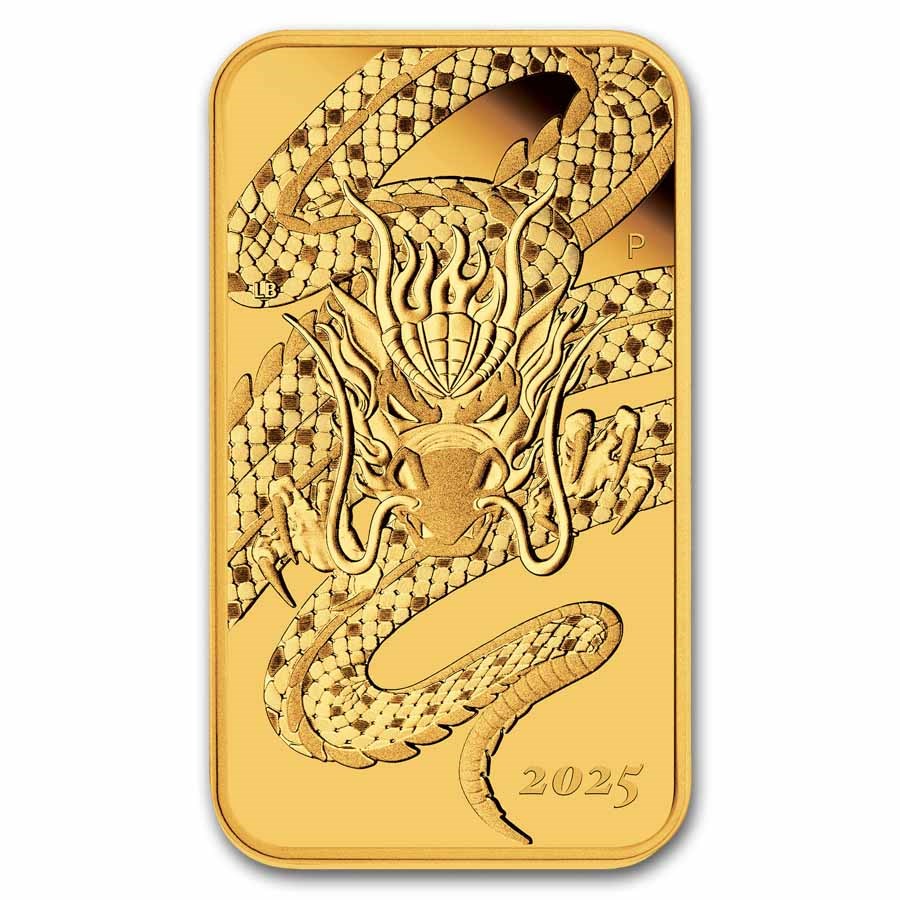 2025 Australia 1 oz Gold Dragon Rectangular Coin PF