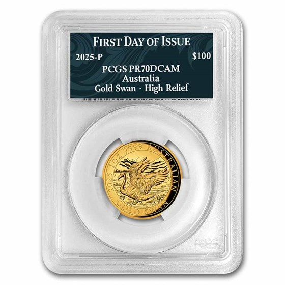 2025 Australia 1 oz Gold Swan COA #10 PR-70 PCGS HR (FDI) 2025 Australia 1 oz Gold Swan COA #10 PR-70 PCGS HR (FDI)