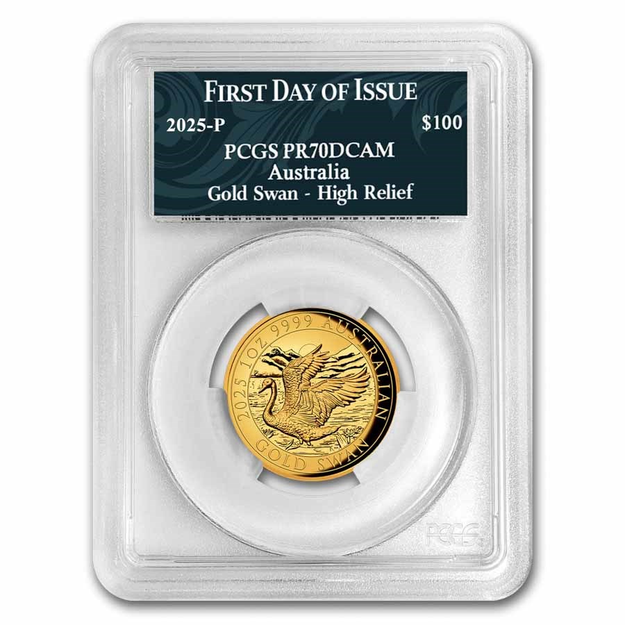 2025 Australia 1 oz Gold Swan COA #8 PR-70 PCGS HR (FDI)