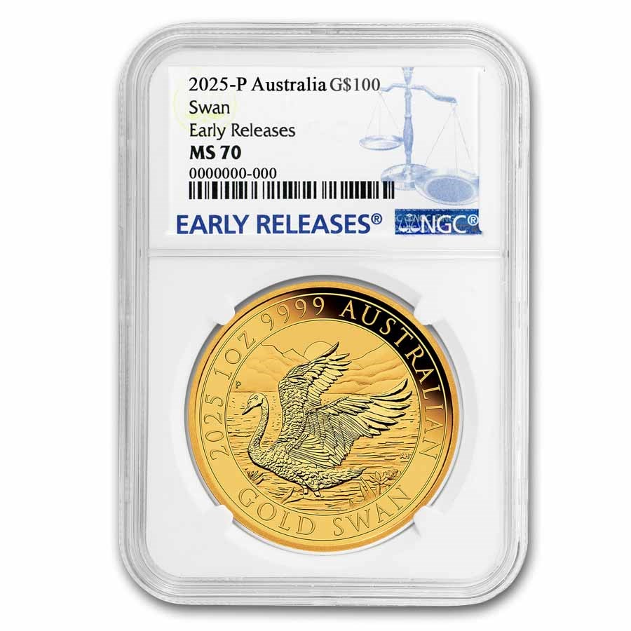2025 Australia 1 oz Gold Swan MS-70 NGC (Early Release)