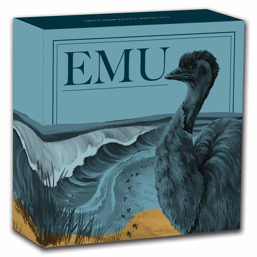Buy 2025 Australian 1 oz Silver Colorized Emu BU (Box) | APMEX