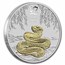 2025 Australia 1 oz Silver Lunar Snake (Gilded, w/Box & COA)