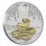 2025 Australia 1 oz Silver Lunar Snake MS-70 PCGS (Gilded w/ COA)