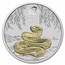 2025 Australia 1 oz Silver Lunar Snake MS-70 PCGS (Gilded w/ COA)